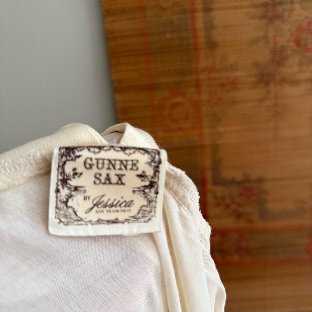 Gunne Sax Vintage 70s Cream Lace Tent Maxi Dress - Picture 12 of 12